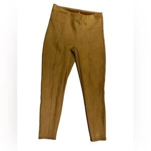 Spanx Women’s Size Large Faux Suede Golden Brown Pants